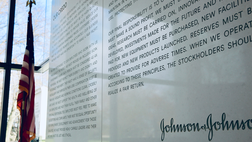 Johnson & Johnson Credo Wall